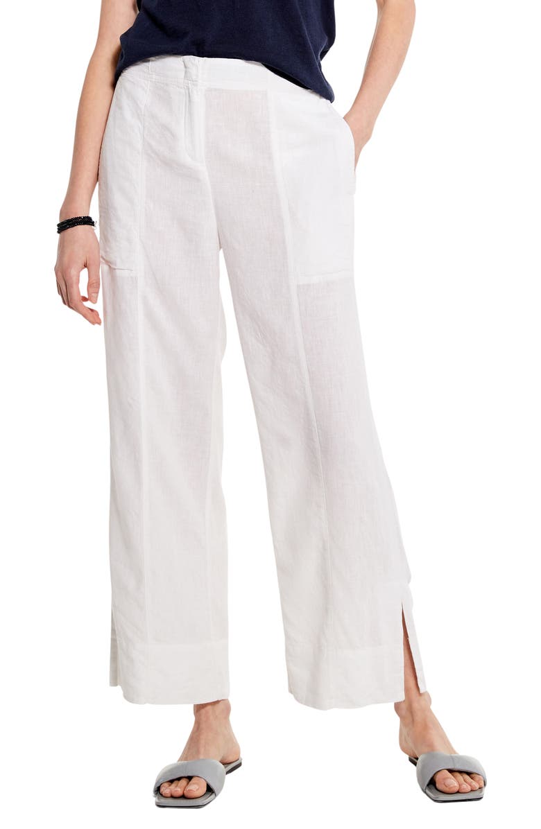 NIC+ZOE Rumba Park Slit Hem Linen Blend Wide Leg Pants, Main, color,