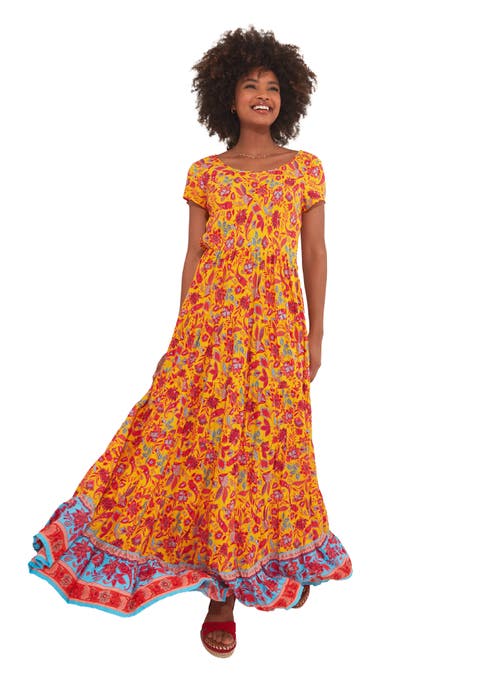 Short Sleeve Flowy Maxi Dress (Plus)