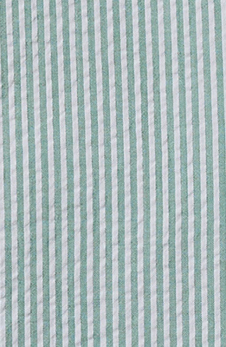 Bonobos Riviera Slim Fit Stripe Short Sleeve Cotton Seersucker Button-Up Shirt, Alternate, color, Chelsea Stripe Green