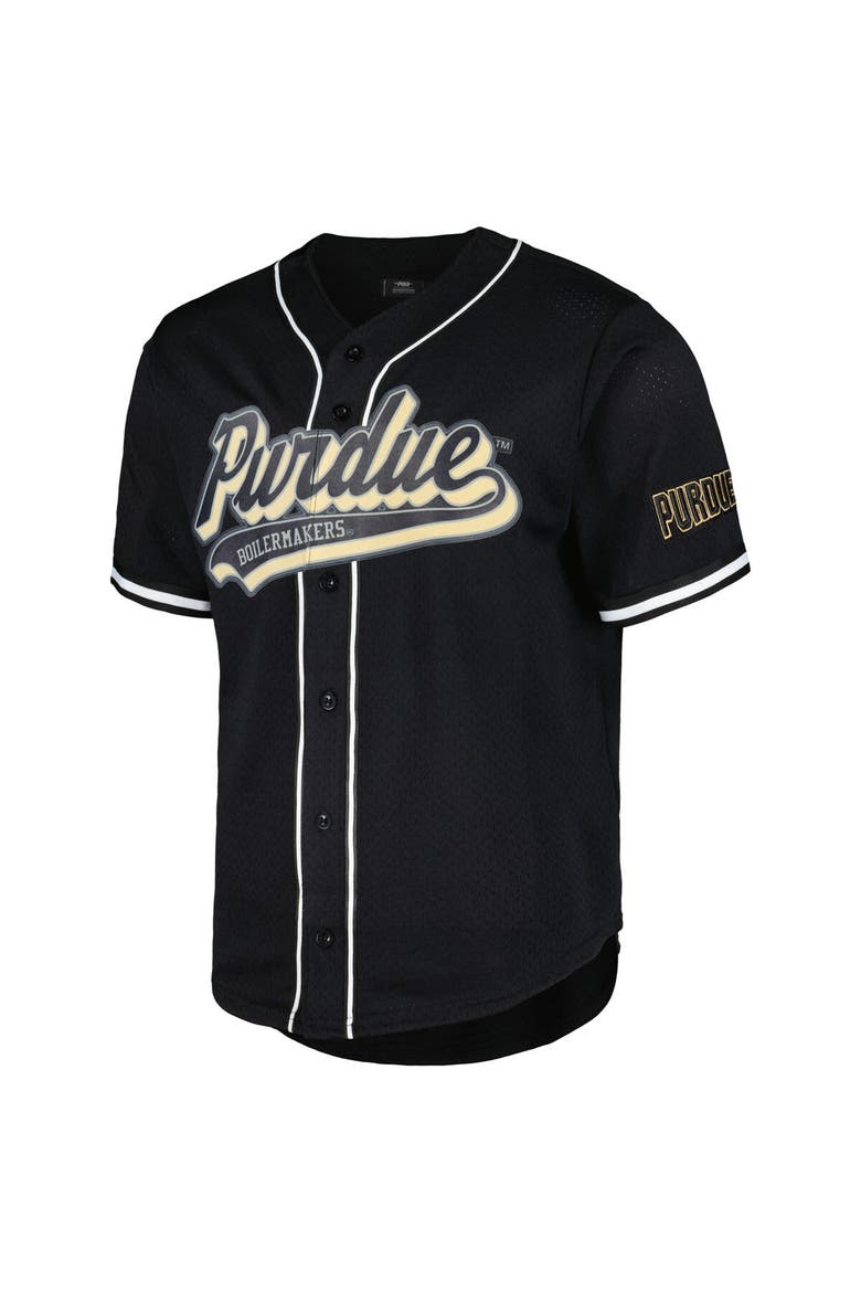 Men's Pro Standard Black Purdue Boilermakers Mesh Full-Button Replica Baseball Jersey, Alternate, color, Black