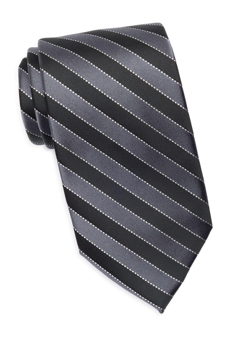 Richmond Stripe Tie, Main, color, BLACK