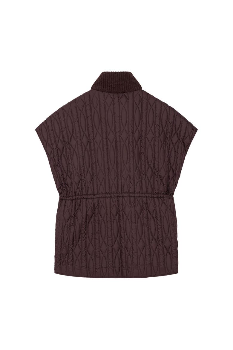 Quilted Vest, Alternate, color, Brown