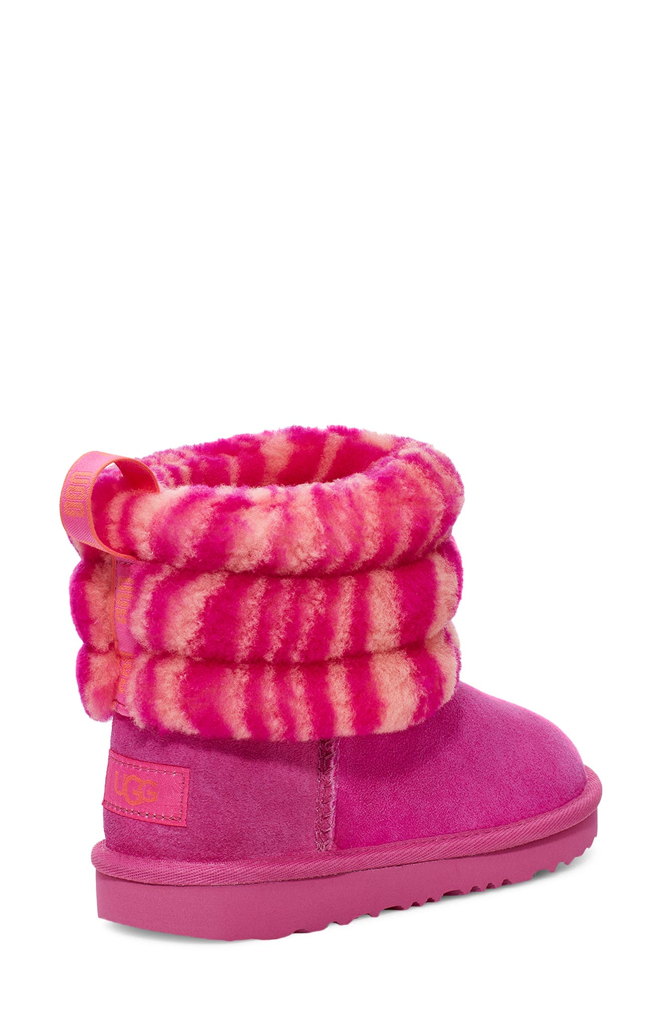 Mini Fluff Genuine Shearling Bootie, Alternate, color, ROCK ROSE