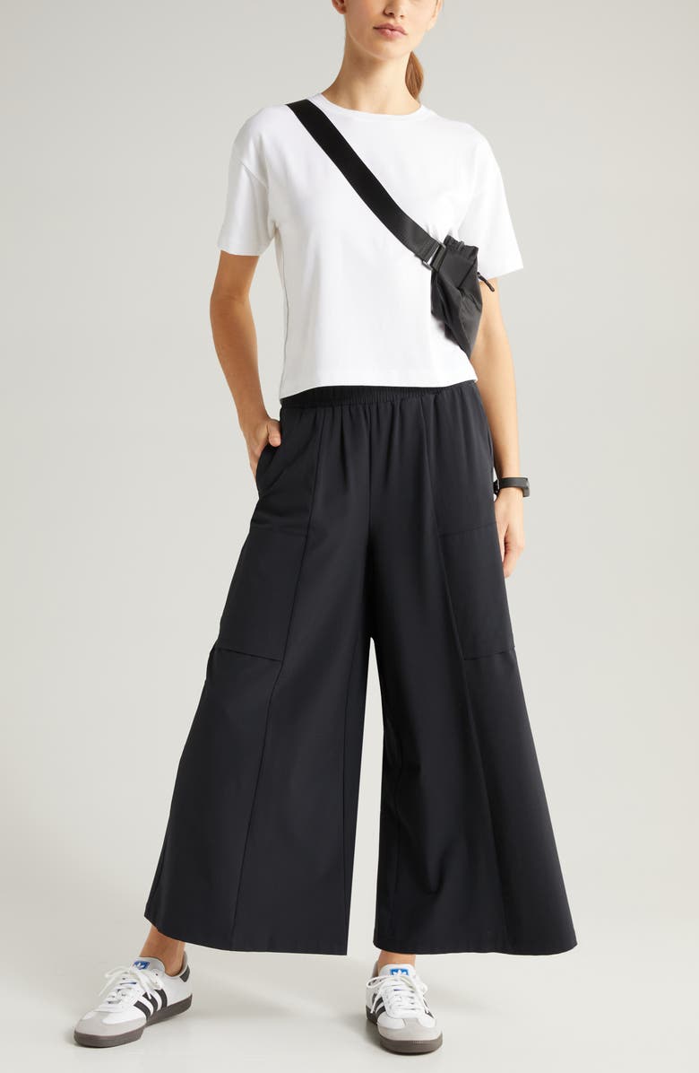 Zella In Flight Flowy Crop Wide Leg Pants, Alternate, color,