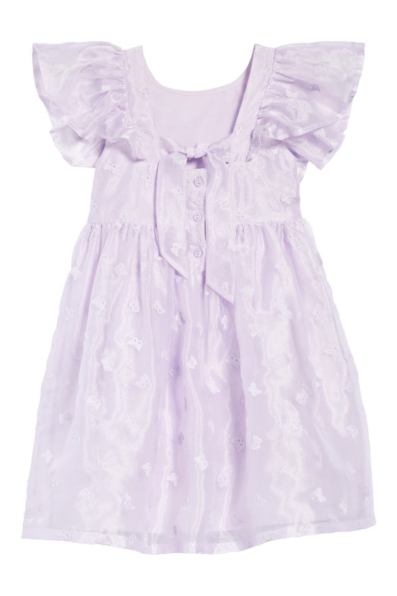 Kids' Embroidered Mesh Dress, Alternate, color, PURPLE SECRET BUTTERFLIES