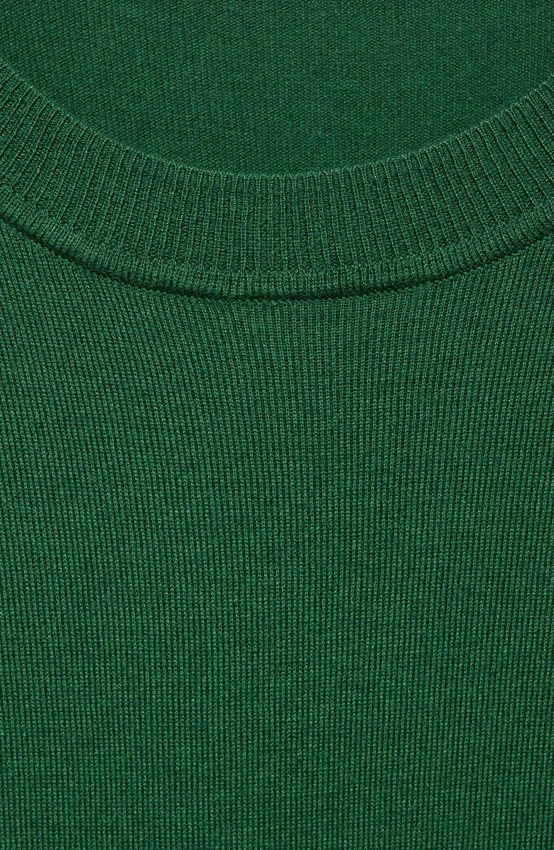 MANGO Fine Knit Crewneck Sweater, Alternate, color, Dark Green