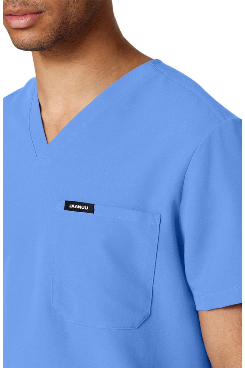 Holmes Men's 1-Pocket Classic V-Neck Scrub Top, Alternate, color, Ceil Blue