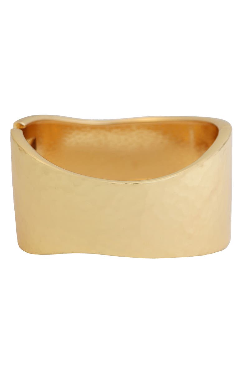Panacea Tapered Hinge Bangle, Main, color, Gold