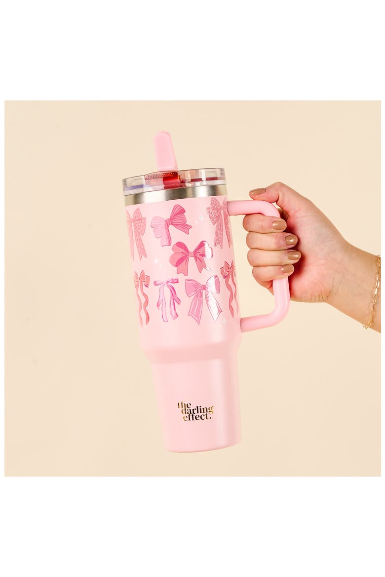 40 Ounce Lifestyle Flip Straw Tumbler, Alternate, color, BLUSHING BOWS