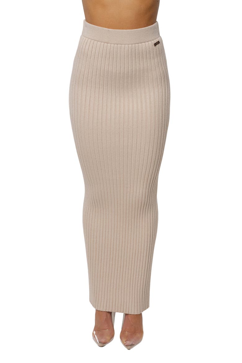 Soft Reset Ribbed Skirt, Main, color, Stone