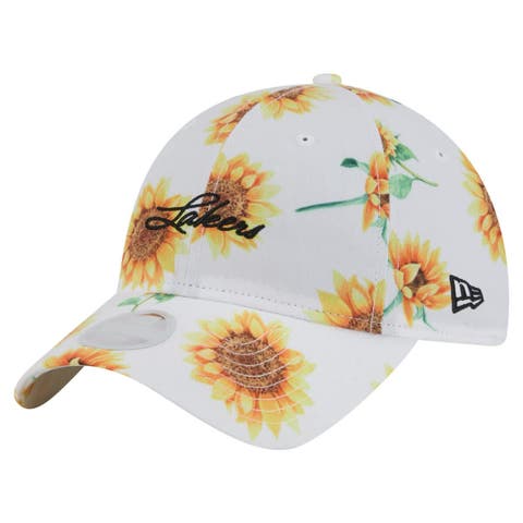 Women's New Era  White Los Angeles Lakers Adventure Flower 9TWENTY Adjustable Hat
