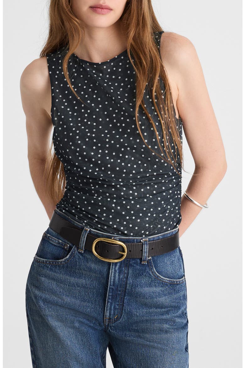 Sleeveless Double Layer Mesh Top, Main, color, TRUE BLACK