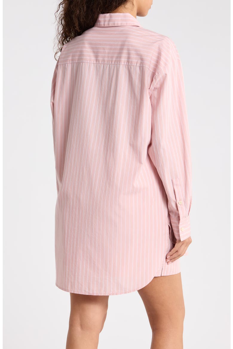 Oversize Stripe Cotton Short Pajamas, Alternate, color, PINK PUFF- WHITE VALLEY STRIPE