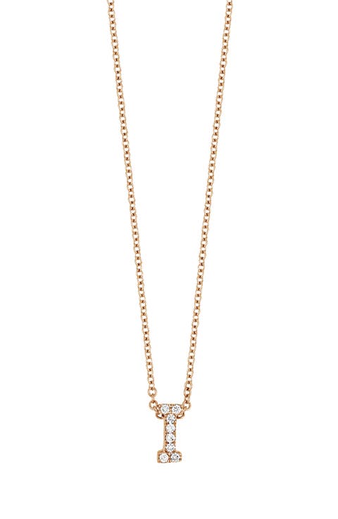 Diamond Pavé Initial Pendant Necklace