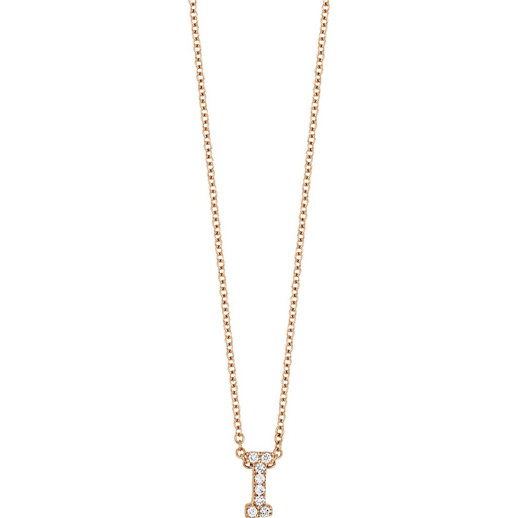 Bony Levy Diamond Pavé Initial Pendant Necklace In 18k Rose Gold - I