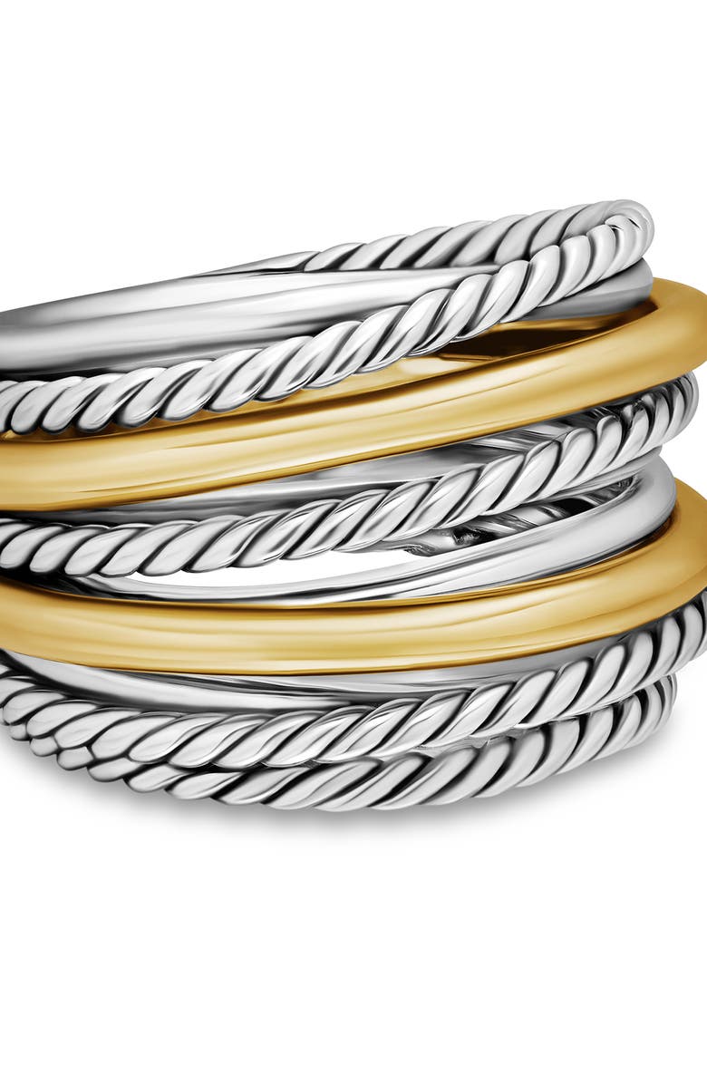 David Yurman Crossover Wide Ring with 18K Gold, Alternate, color, Silver/ Gold