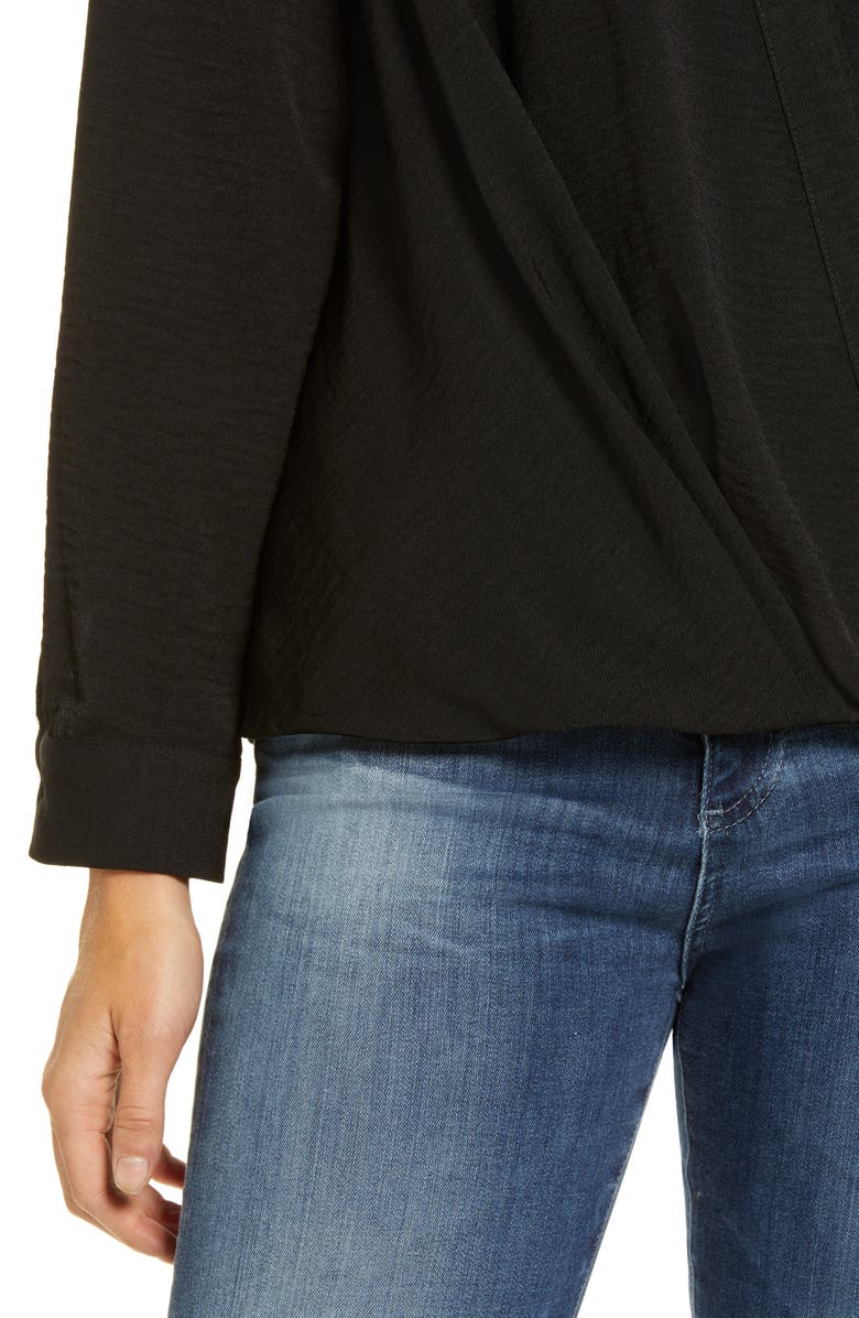 Vince Camuto Wrap Front Rumple Twill Blouse, Alternate, color,