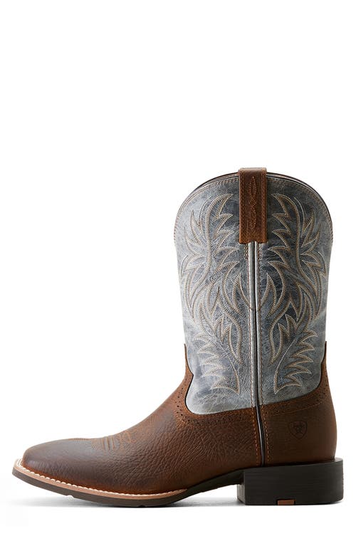 Ariat Sport Wide Square Toe Cowboy Boot In Brown