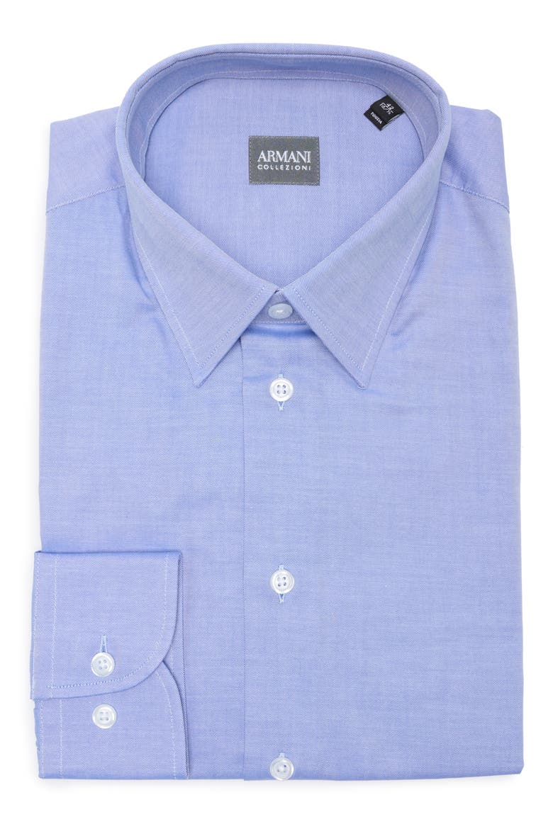 Solid Cotton Twill Dress Shirt, Alternate, color, SKY BLUE