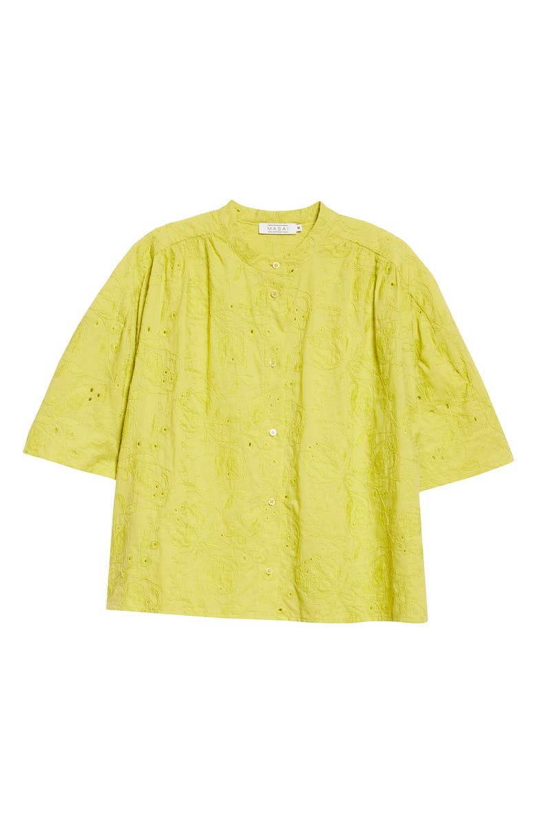 Masai Copenhagen Irma Cotton Eyelet Button-Up Top, Alternate, color, 