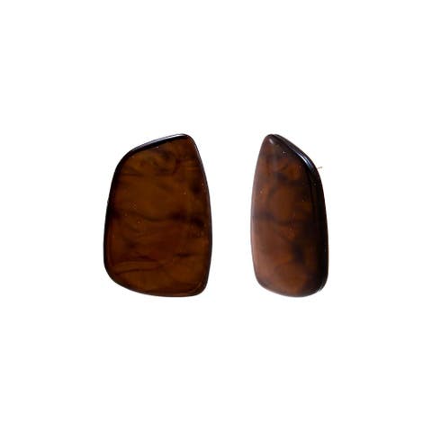 Chocolate Brown Natural Shape Stud Earring