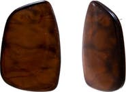 BY ADINA EDEN Chocolate Brown Natural Shape Stud Earring
