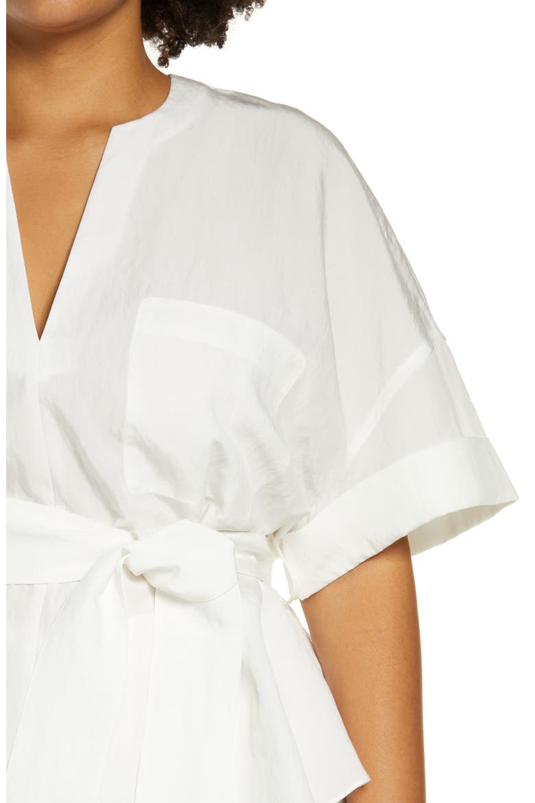 Tie Waist Blouse, Alternate, color, OFF WHITE