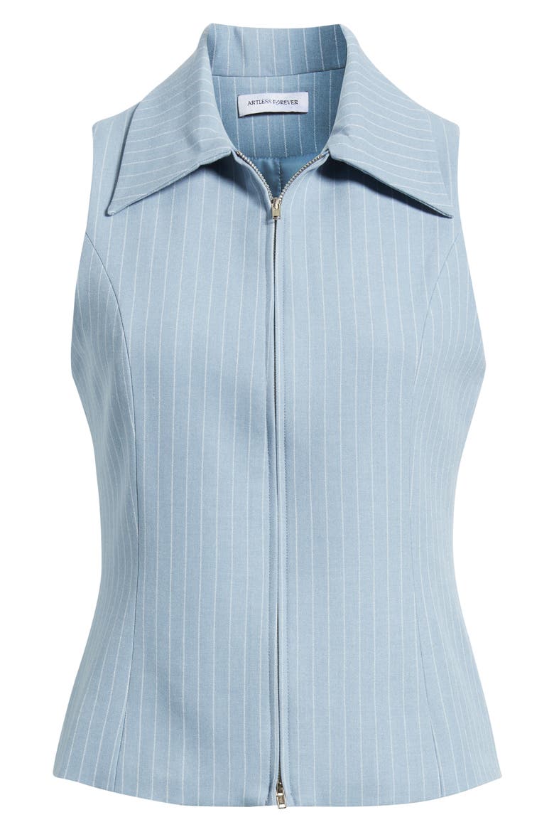 Kaia Zip Vest, Alternate, color, LIGHT BLUE STRIPE