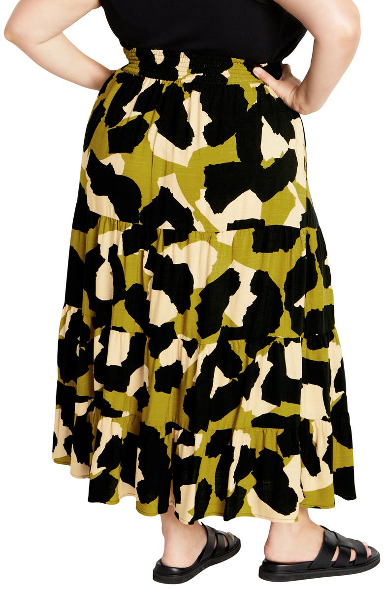 City Chic Piper Print Maxi Skirt, Alternate, color, 