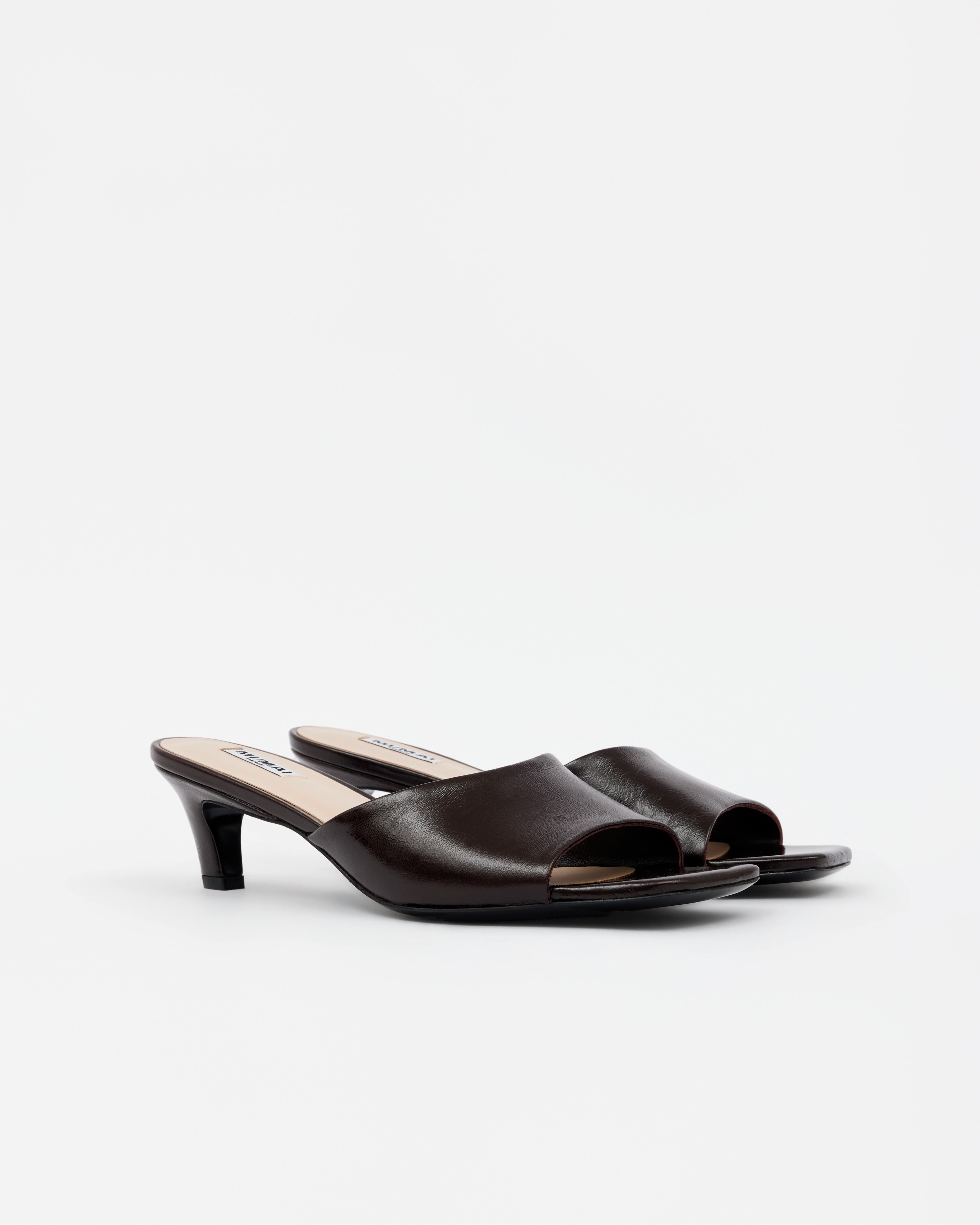 Liz Leather Low Heeled Mule Sandals, Alternate, color, Burgundy