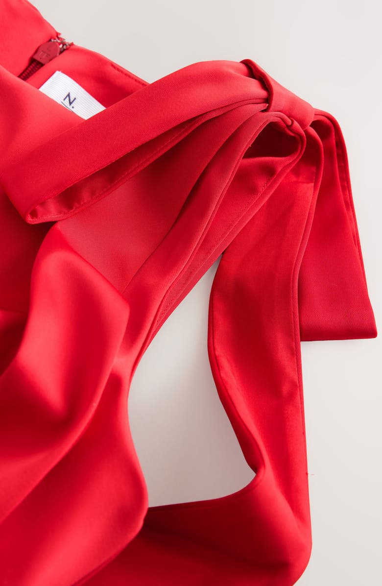 NEXT Satin Tie Detail Minidress, Alternate, color, Red