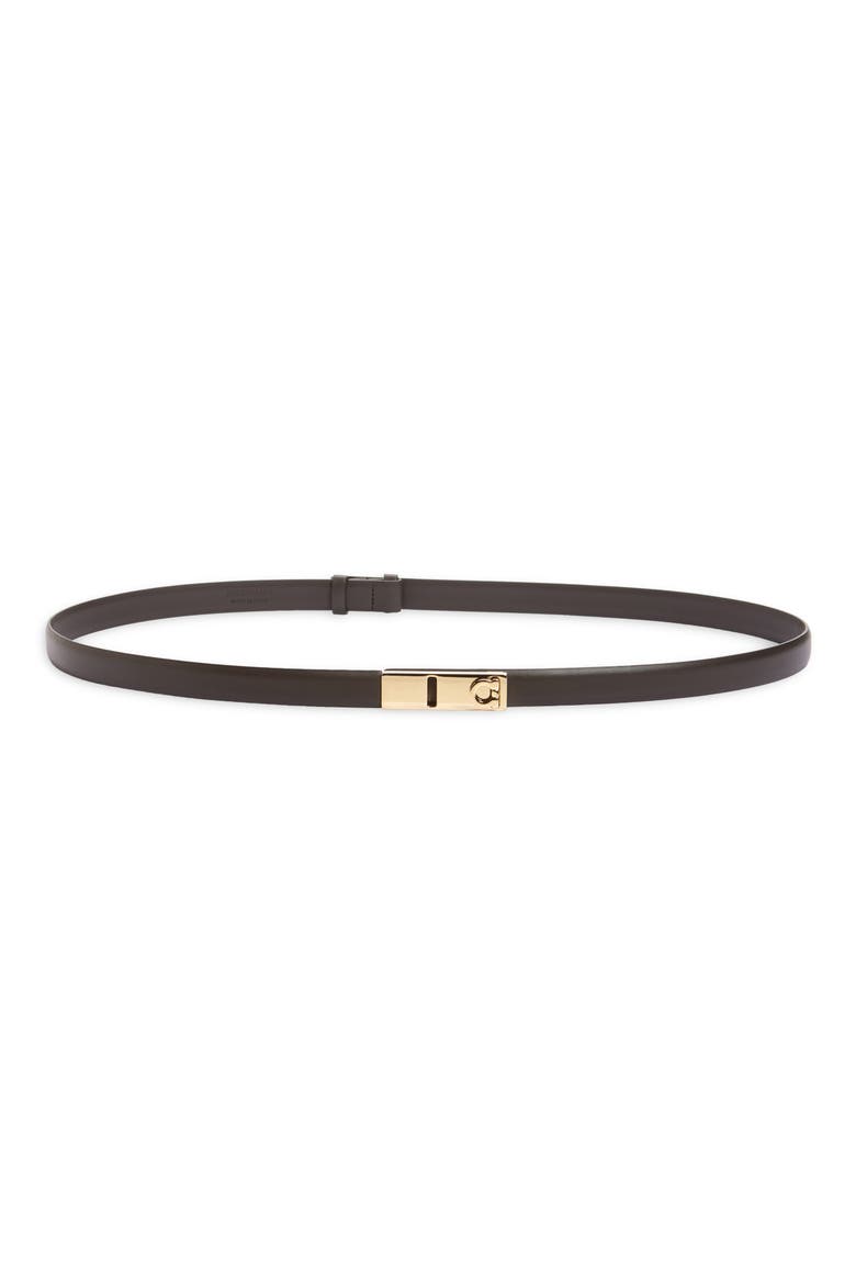 Hug Gancio Expandable Leather Belt, Main, color, TESTA DI MORO