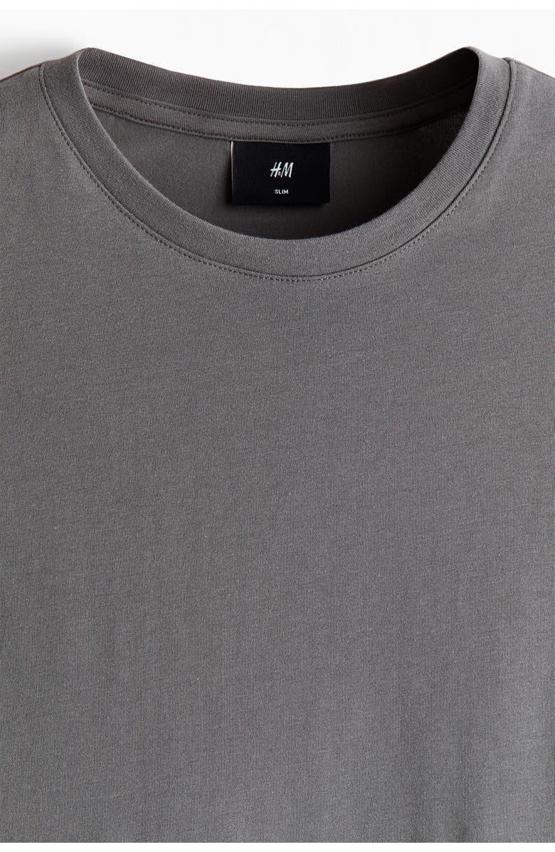 H&M 5-pack slim fit t-shirts, Alternate, color, Gray/Burgundy
