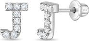 In Season Jewelry Cubic Zirconia Letter Initial Earrings