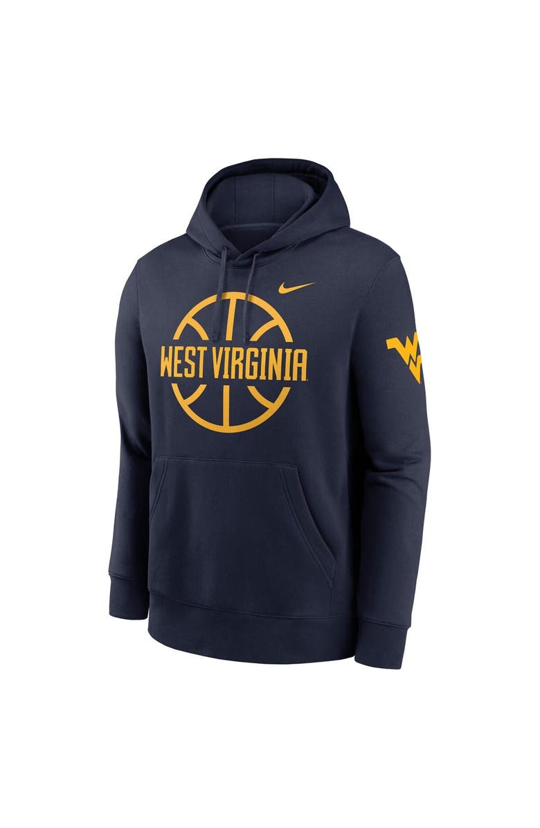 Nike Men's Nike  Navy West Virginia Mountaineers Basketball Icon Club Fleece Pullover Hoodie, Alternate, color, 