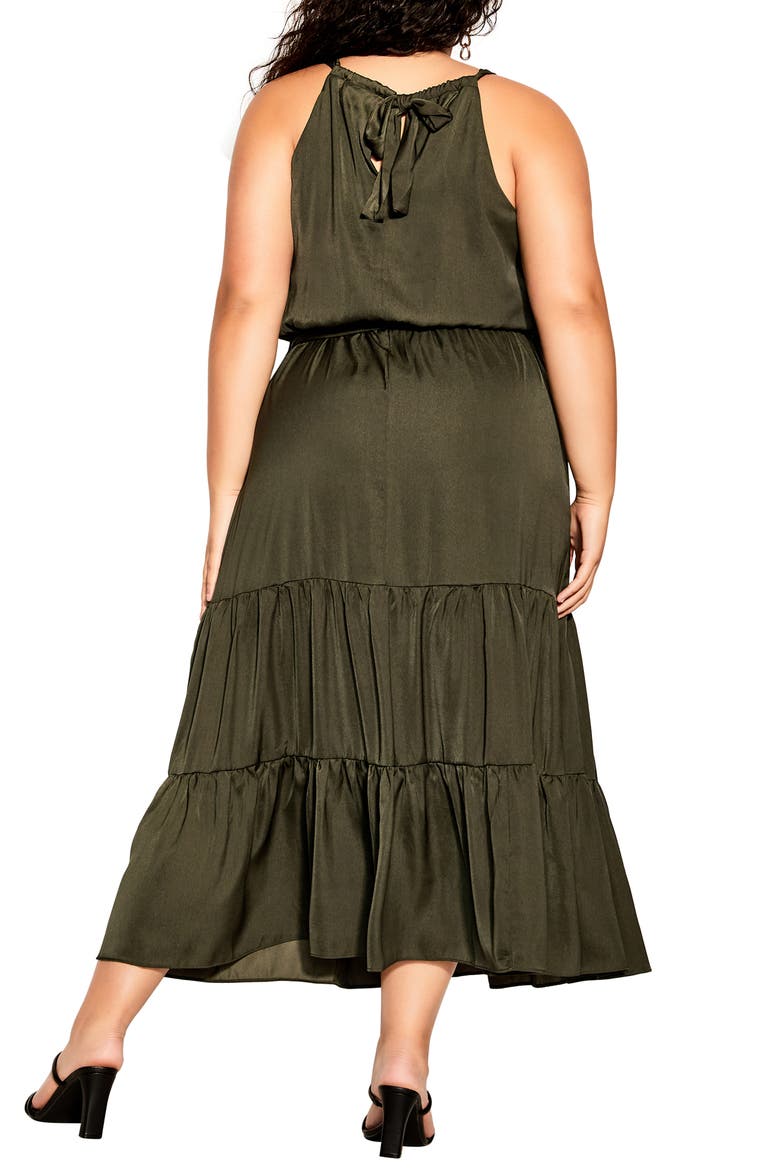Tiered Maxi Dress, Alternate, color, FERN