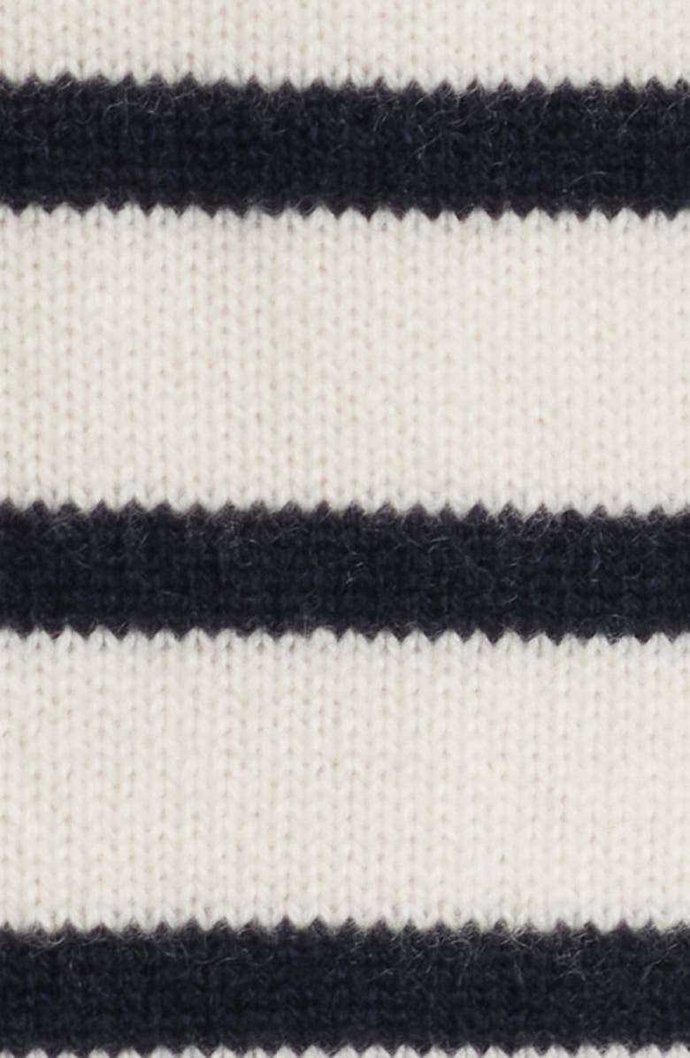 FRAME The Cashmere Easy Crew Sweater, Alternate, color, Ivory With Navy