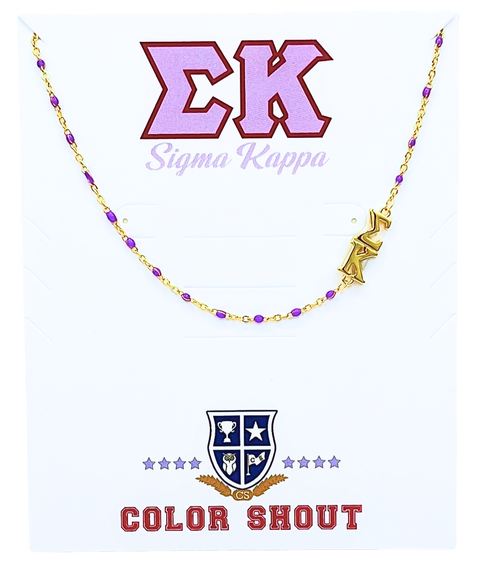 Sigma Kappa Greek Letter Side Set Necklace