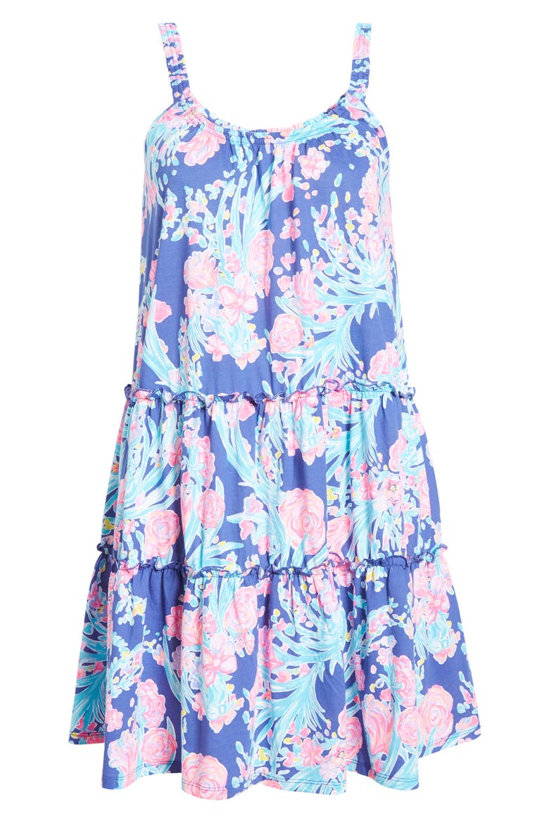 Loro Floral Knit Sundress, Alternate, color, CORSICA BLUE TOUCAN PARTY