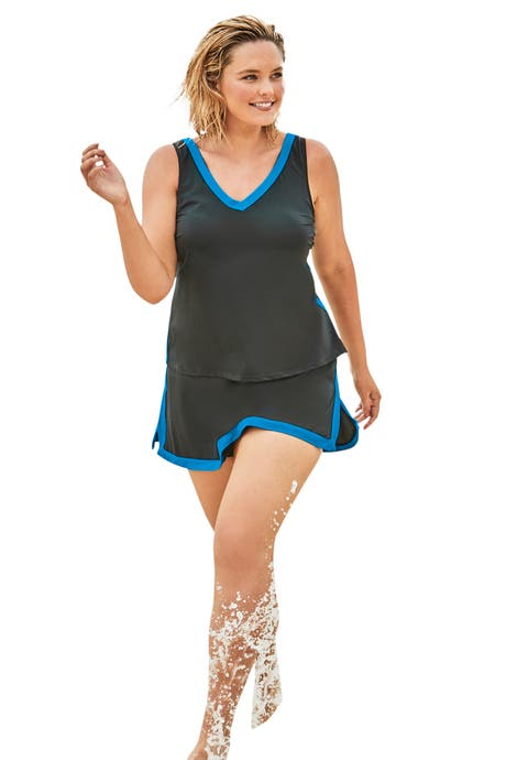 Chlorine-Resistant A-Line Two-Piece Skirtini Set