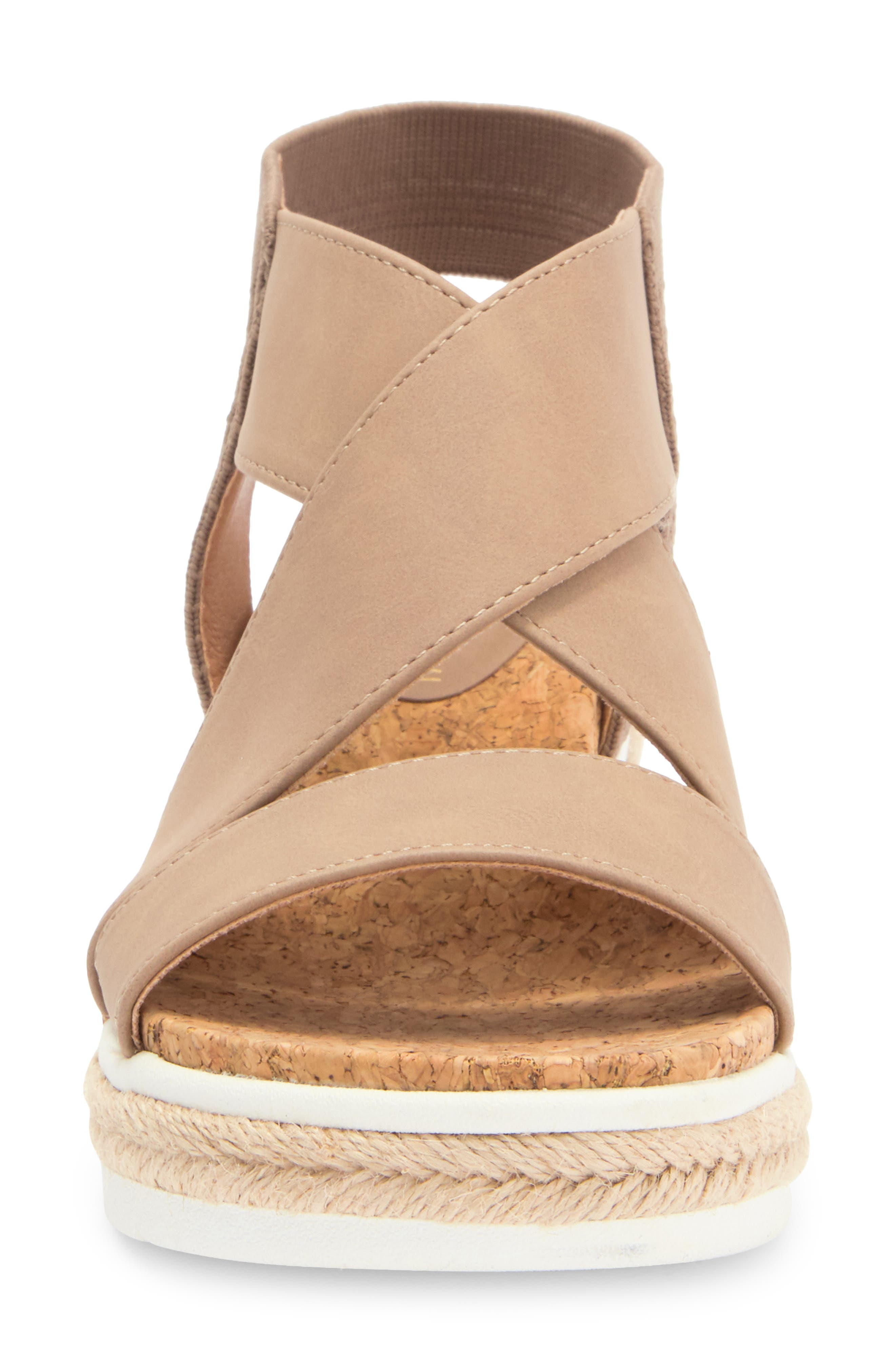 Adrienne Vittadini Carri Platform Wedge Sandal, Alternate, color, Lt Taupe-Bs
