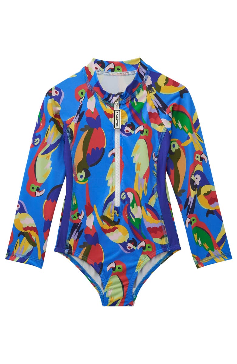 Roarsome Parrot Swim Suit, Main, color, Bright Blue