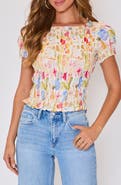 VICI Collection Eliza Floral Smocked Cotton Top