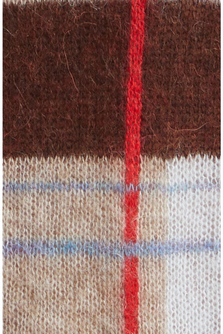 Grid Check Alpaca & Merino Wool Blend Sweater, Alternate, color, SCARLET GRID