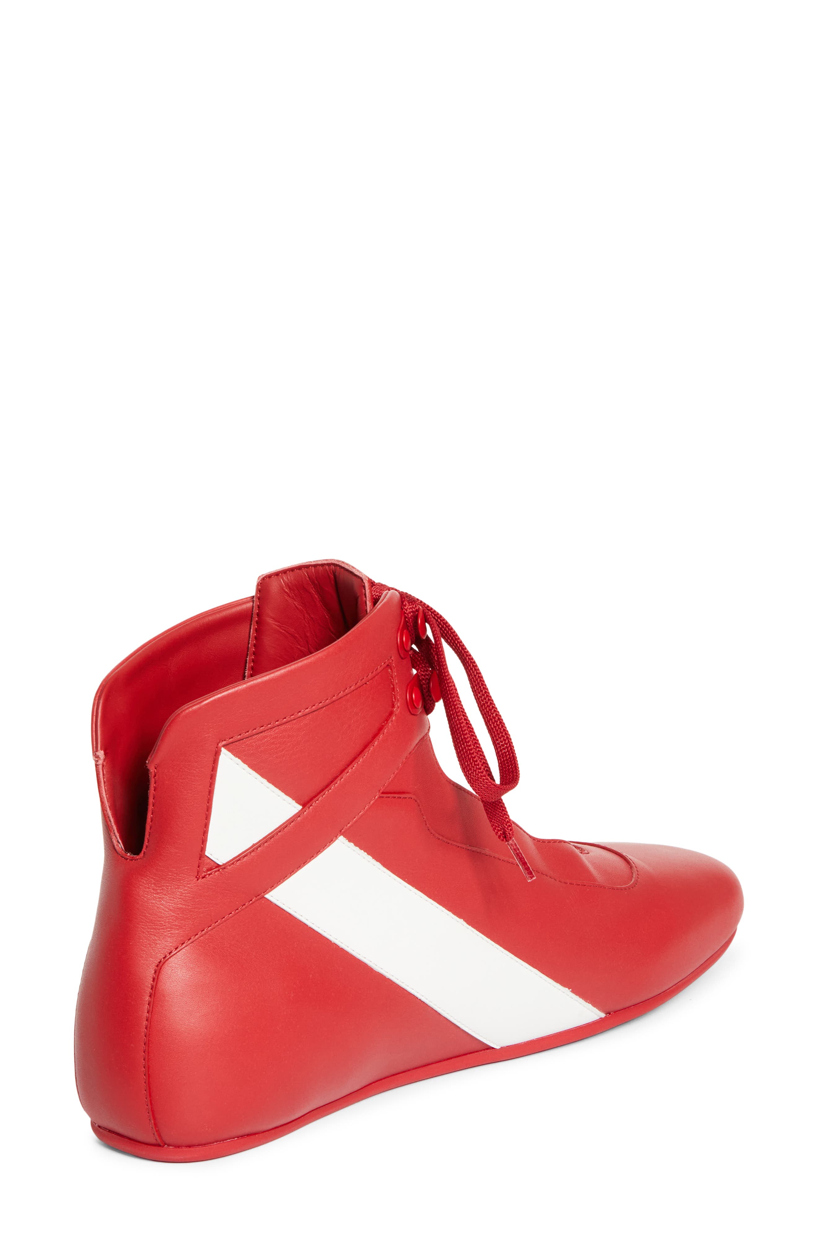 The Butterfly High Top Leather Sneaker, Alternate, color, T475-LOUBI/ WHITE