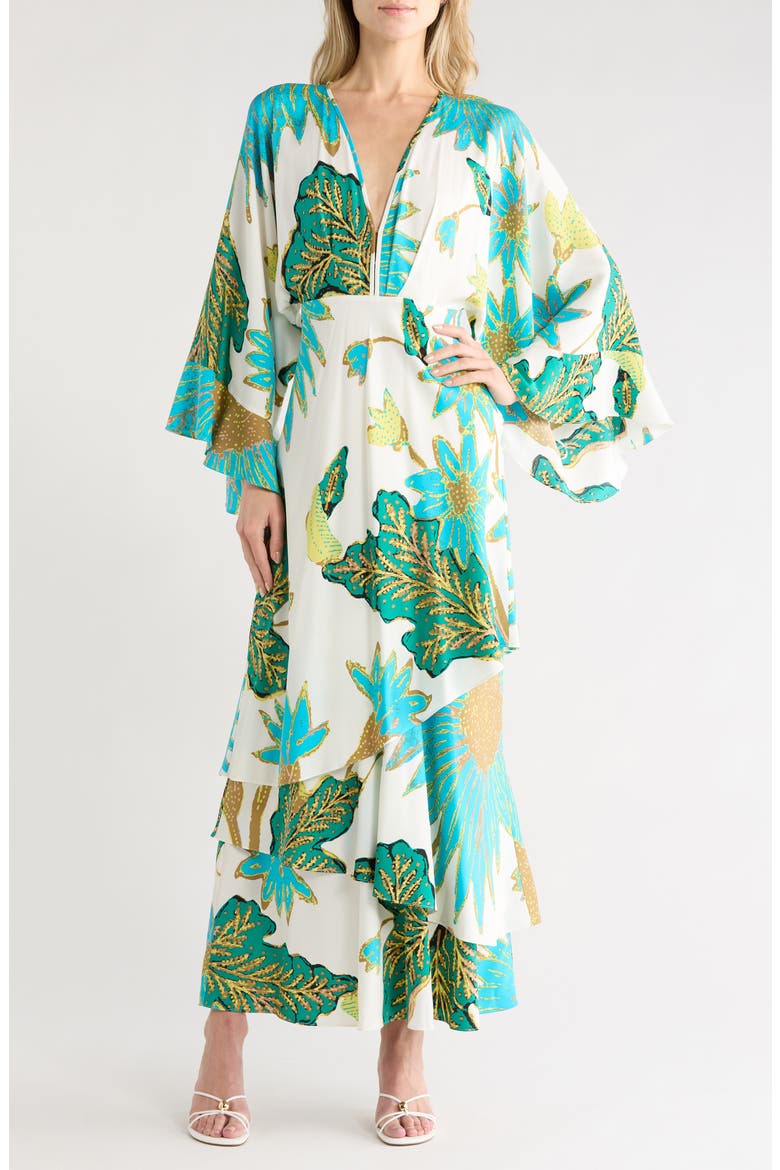 Christine Silk Blend Dress, Main, color, MARLENE BATIK GIANT IVORY
