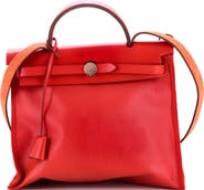 Pre-Owned Hermes Herbag Zip Berline Vache Canvas and Leather 31