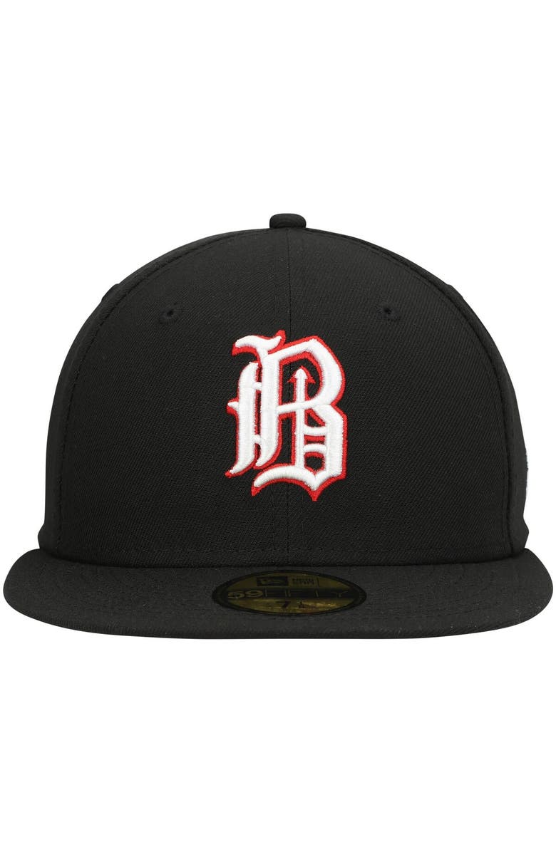 New Era Men's New Era Black Birmingham Barons Home Authentic Collection 59FIFTY Fitted Hat, Alternate, color, 