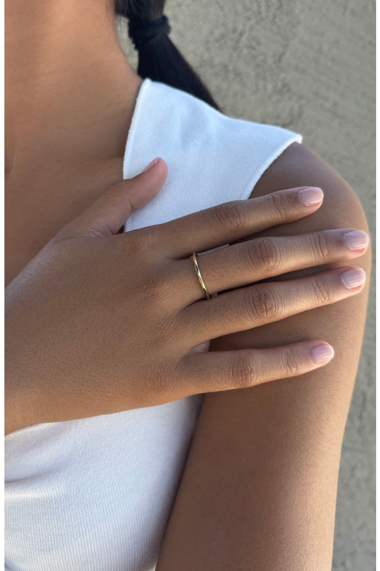 Set of 10 Hammered Band Rings, Alternate, color, GOLD