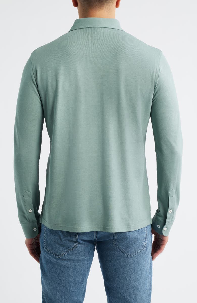 Peter Millar Crown Crafted Cool Long Sleeve Polo, Alternate, color, Willow